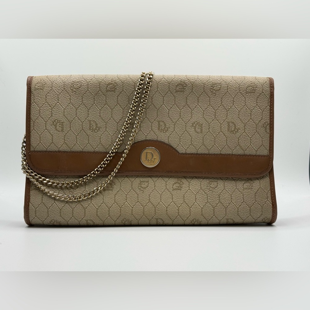 Authentic Christian Dior Vintage Beige Honeycomb Crossbody